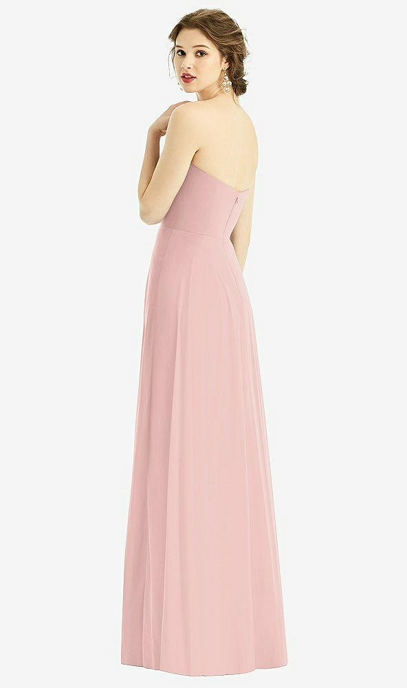 Back View - Rose - PANTONE Rose Quartz Strapless Sweetheart Gown with Optional Straps