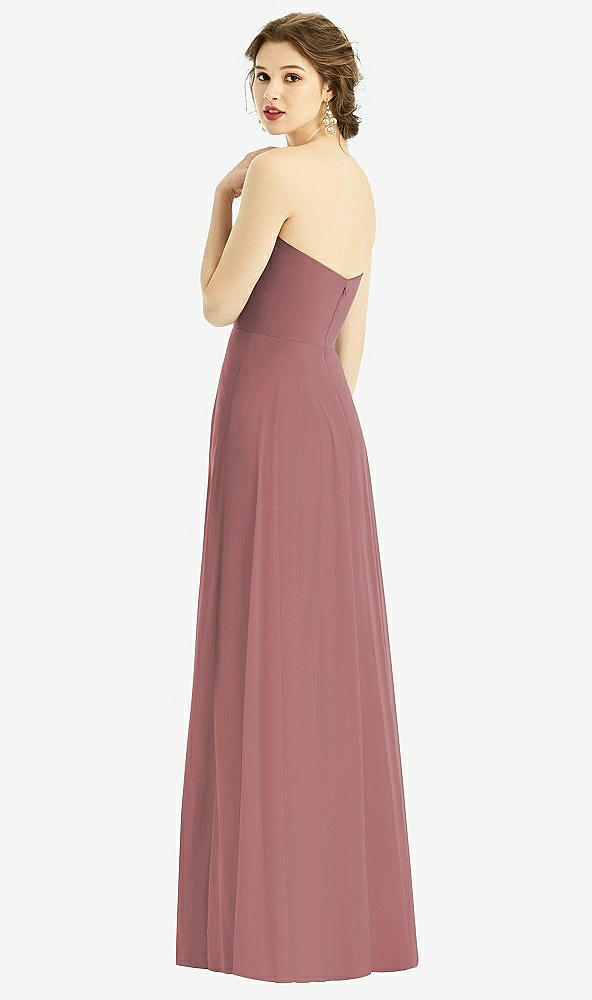 Back View - Rosewood Strapless Sweetheart Gown with Optional Straps