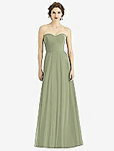 Front View Thumbnail - Sage Strapless Sweetheart Gown with Optional Straps