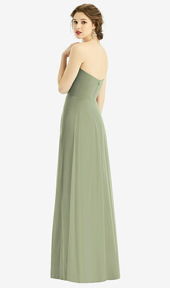 Back View - Sage Strapless Sweetheart Gown with Optional Straps