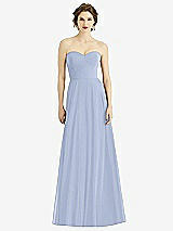 Front View Thumbnail - Sky Blue Strapless Sweetheart Gown with Optional Straps