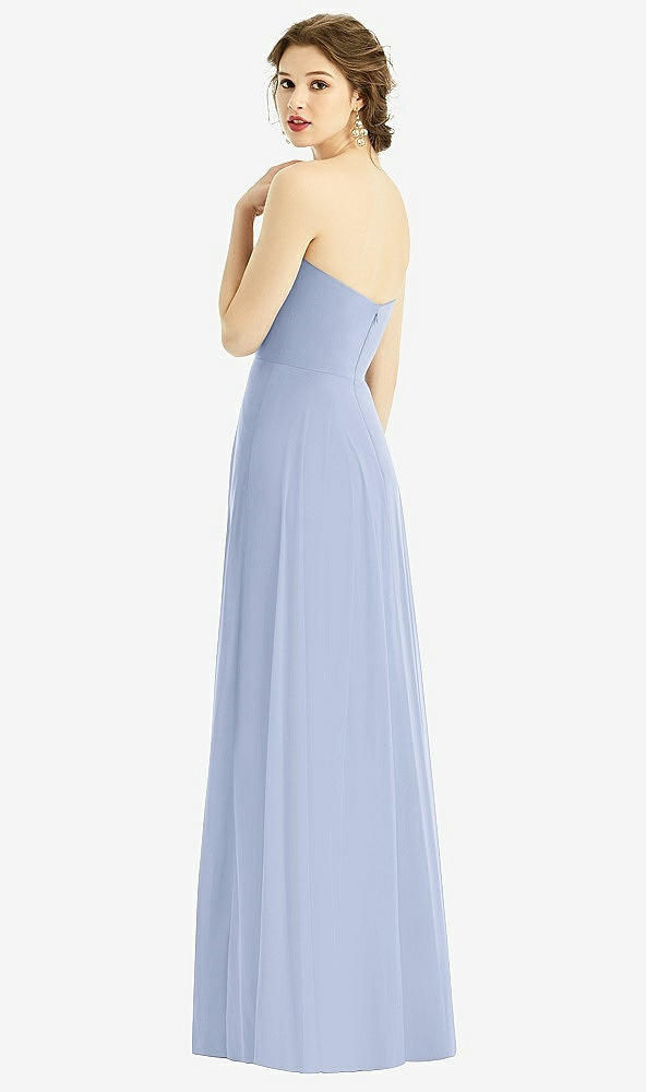 Back View - Sky Blue Strapless Sweetheart Gown with Optional Straps