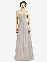 Front View Thumbnail - Taupe Strapless Sweetheart Gown with Optional Straps