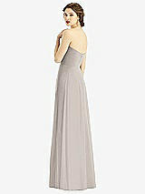 Rear View Thumbnail - Taupe Strapless Sweetheart Gown with Optional Straps