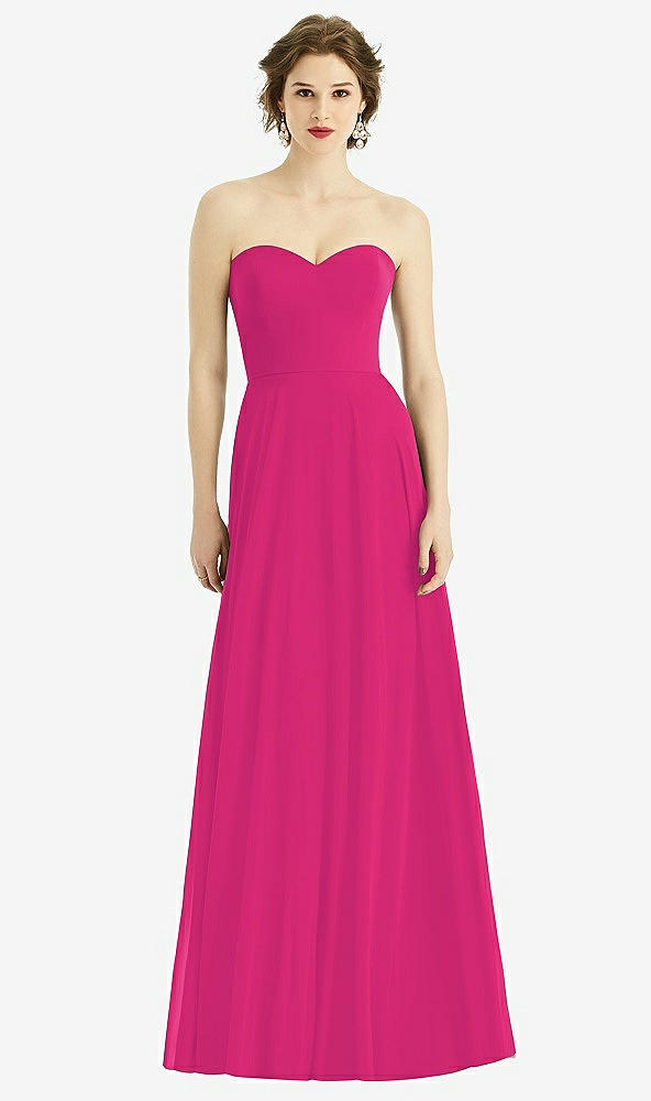 Front View - Think Pink Strapless Sweetheart Gown with Optional Straps