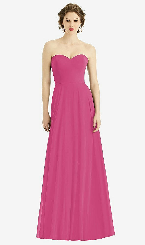Front View - Tea Rose Strapless Sweetheart Gown with Optional Straps