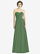 Front View Thumbnail - Vineyard Green Strapless Sweetheart Gown with Optional Straps