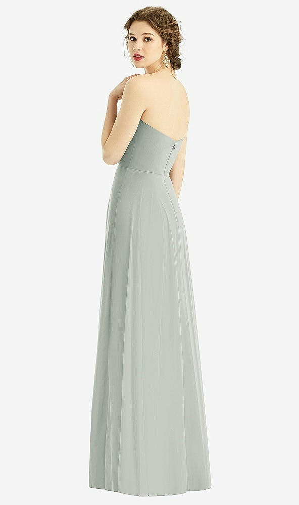 Back View - Willow Green Strapless Sweetheart Gown with Optional Straps