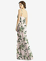 Rear View Thumbnail - Palm Beach Print V-Neck Blouson Bodice Chiffon Maxi Dress