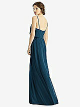 Rear View Thumbnail - Atlantic Blue V-Neck Blouson Bodice Chiffon Maxi Dress