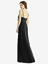 Rear View Thumbnail - Black V-Neck Blouson Bodice Chiffon Maxi Dress