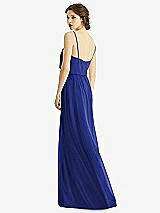 Rear View Thumbnail - Cobalt Blue V-Neck Blouson Bodice Chiffon Maxi Dress