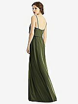 Rear View Thumbnail - Olive Green V-Neck Blouson Bodice Chiffon Maxi Dress