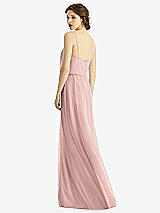 Rear View Thumbnail - Rose - PANTONE Rose Quartz V-Neck Blouson Bodice Chiffon Maxi Dress