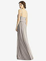 Rear View Thumbnail - Taupe V-Neck Blouson Bodice Chiffon Maxi Dress