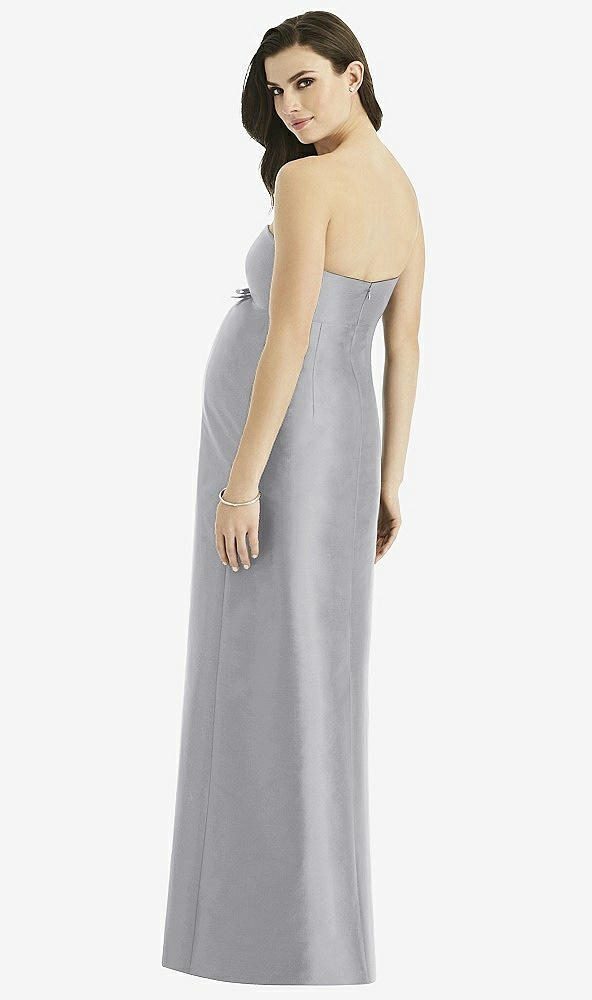 Back View - French Gray Alfred Sung Maternity Bridesmaid Dress Style M435