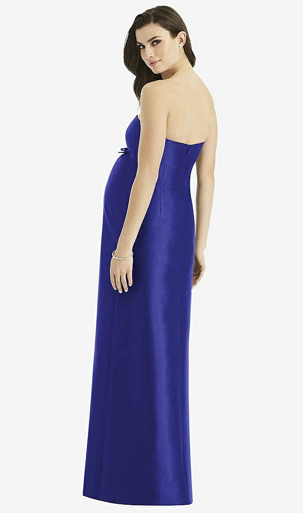Back View - Electric Blue Alfred Sung Maternity Bridesmaid Dress Style M435