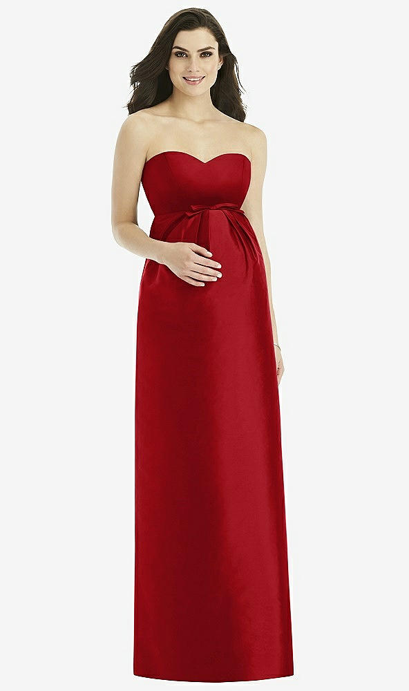 Front View - Garnet Alfred Sung Maternity Bridesmaid Dress Style M435