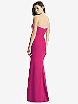 Rear View Thumbnail - Think Pink & Light Nude Sheer Plunge Neckline Strapless Column Dress