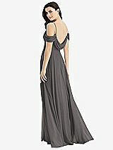 Front View Thumbnail - Caviar Gray Off-the-Shoulder Open Cowl-Back Maxi Dress