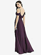 Front View Thumbnail - Aubergine Off-the-Shoulder Open Cowl-Back Maxi Dress