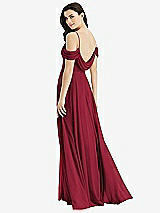 Front View Thumbnail - Burgundy Off-the-Shoulder Open Cowl-Back Maxi Dress