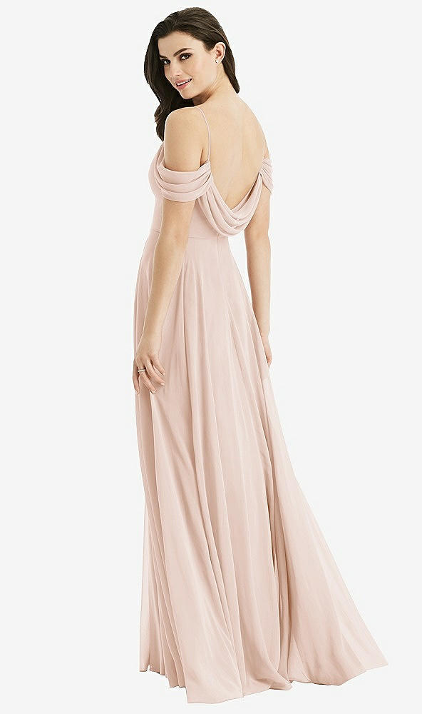 Front View - Cameo Off-the-Shoulder Open Cowl-Back Maxi Dress