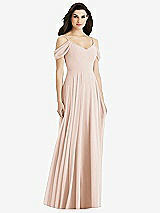 Rear View Thumbnail - Cameo Off-the-Shoulder Open Cowl-Back Maxi Dress