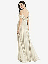 Front View Thumbnail - Champagne Off-the-Shoulder Open Cowl-Back Maxi Dress