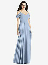 Rear View Thumbnail - Cloudy Off-the-Shoulder Open Cowl-Back Maxi Dress