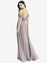 Front View Thumbnail - Cashmere Gray Off-the-Shoulder Open Cowl-Back Maxi Dress