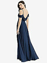 Front View Thumbnail - Midnight Navy Off-the-Shoulder Open Cowl-Back Maxi Dress
