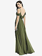 Front View Thumbnail - Olive Green Off-the-Shoulder Open Cowl-Back Maxi Dress