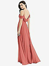 Front View Thumbnail - Coral Pink Off-the-Shoulder Open Cowl-Back Maxi Dress