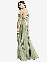 Front View Thumbnail - Sage Off-the-Shoulder Open Cowl-Back Maxi Dress