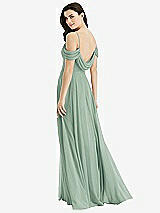 Front View Thumbnail - Seagrass Off-the-Shoulder Open Cowl-Back Maxi Dress
