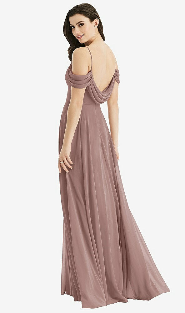 Front View - Sienna Off-the-Shoulder Open Cowl-Back Maxi Dress