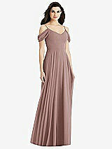 Rear View Thumbnail - Sienna Off-the-Shoulder Open Cowl-Back Maxi Dress