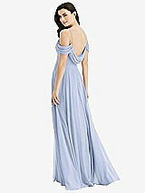 Front View Thumbnail - Sky Blue Off-the-Shoulder Open Cowl-Back Maxi Dress