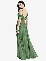 Front View Thumbnail - Vineyard Green Off-the-Shoulder Open Cowl-Back Maxi Dress