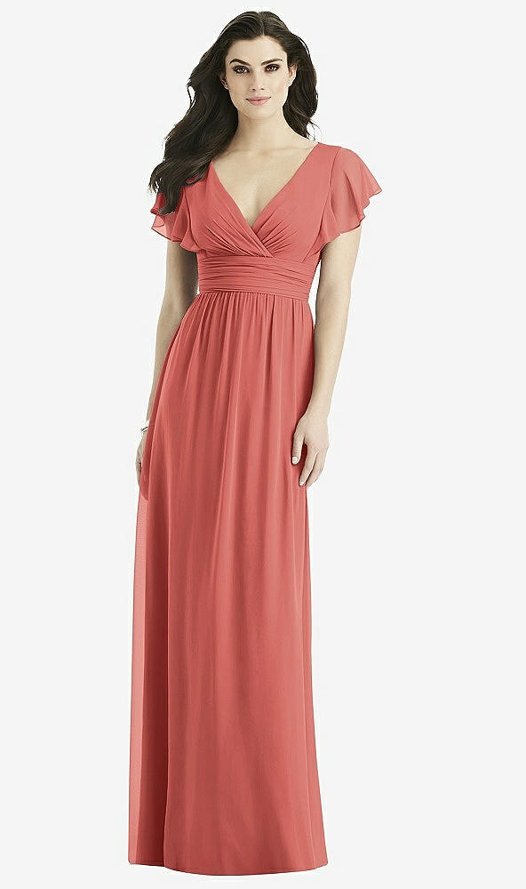 Front View - Coral Pink Studio Design Bridesmaid Dress 4526