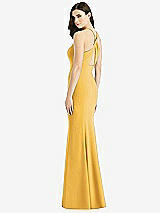 Front View Thumbnail - NYC Yellow Criss Cross Twist Cutout Back Trumpet Gown