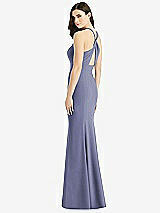 Front View Thumbnail - French Blue Criss Cross Twist Cutout Back Trumpet Gown