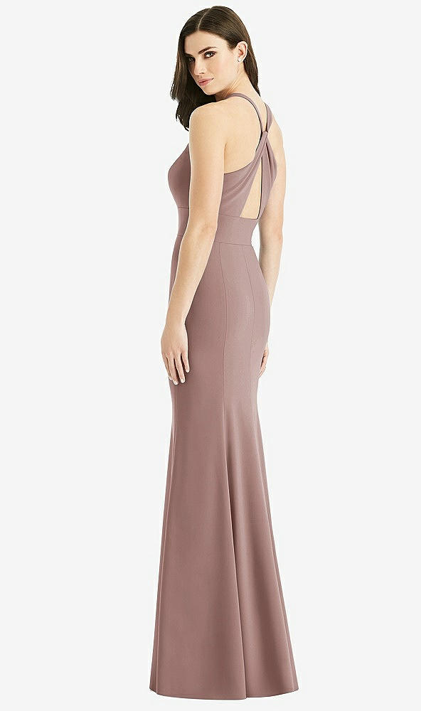Front View - Sienna Criss Cross Twist Cutout Back Trumpet Gown