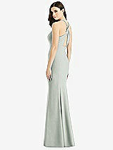 Front View Thumbnail - Willow Green Criss Cross Twist Cutout Back Trumpet Gown