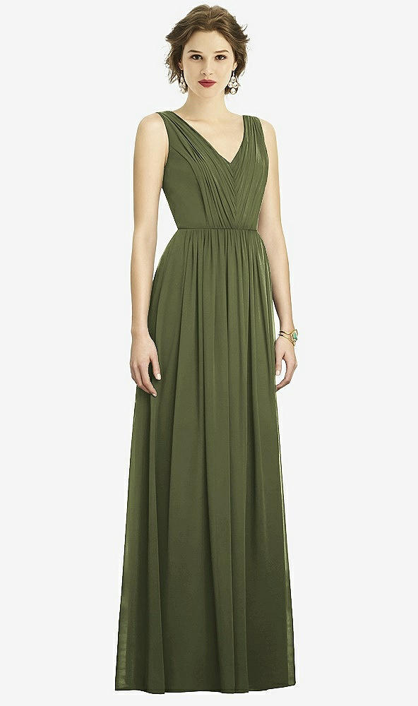 Front View - Olive Green Dessy Bridesmaid Dress 3005