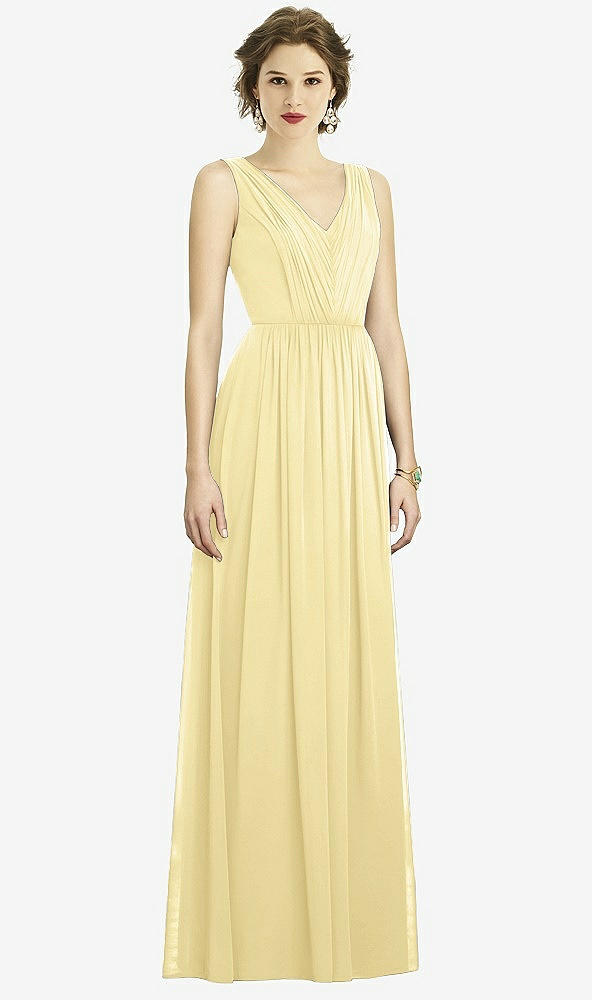Front View - Pale Yellow Dessy Bridesmaid Dress 3005