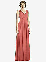 Front View Thumbnail - Coral Pink Dessy Bridesmaid Dress 3005