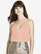 Front View Thumbnail - Pale Peach After Six Bridesmaid Top T1507