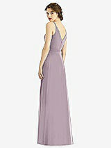 Rear View Thumbnail - Lilac Dusk Draped Wrap Chiffon Maxi Dress with Sash